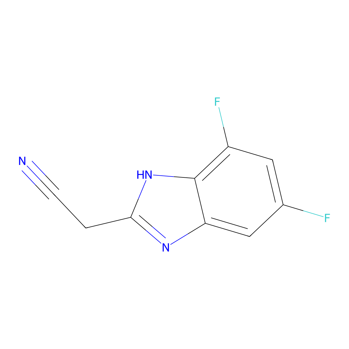 2-(Cyanomethyl)-5,7-difluorobenzimidazole molecular structure, CAS 1533815-59-6