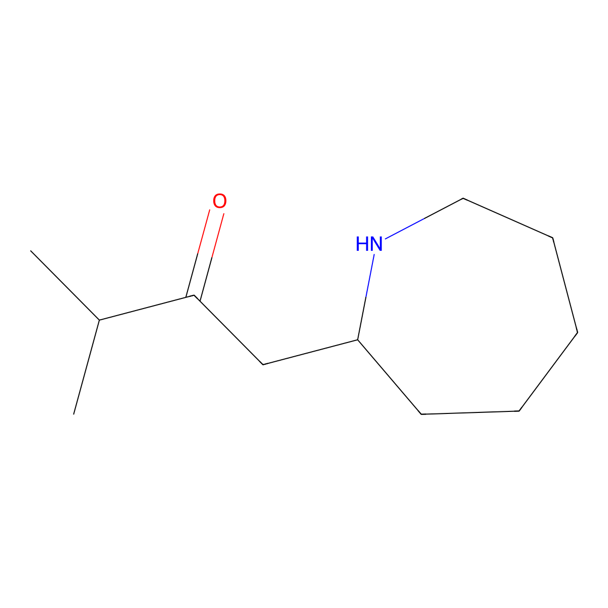 1-(Azepan-2-yl)-3-methylbutan-2-one molecular structure, CAS 1533820-47-1