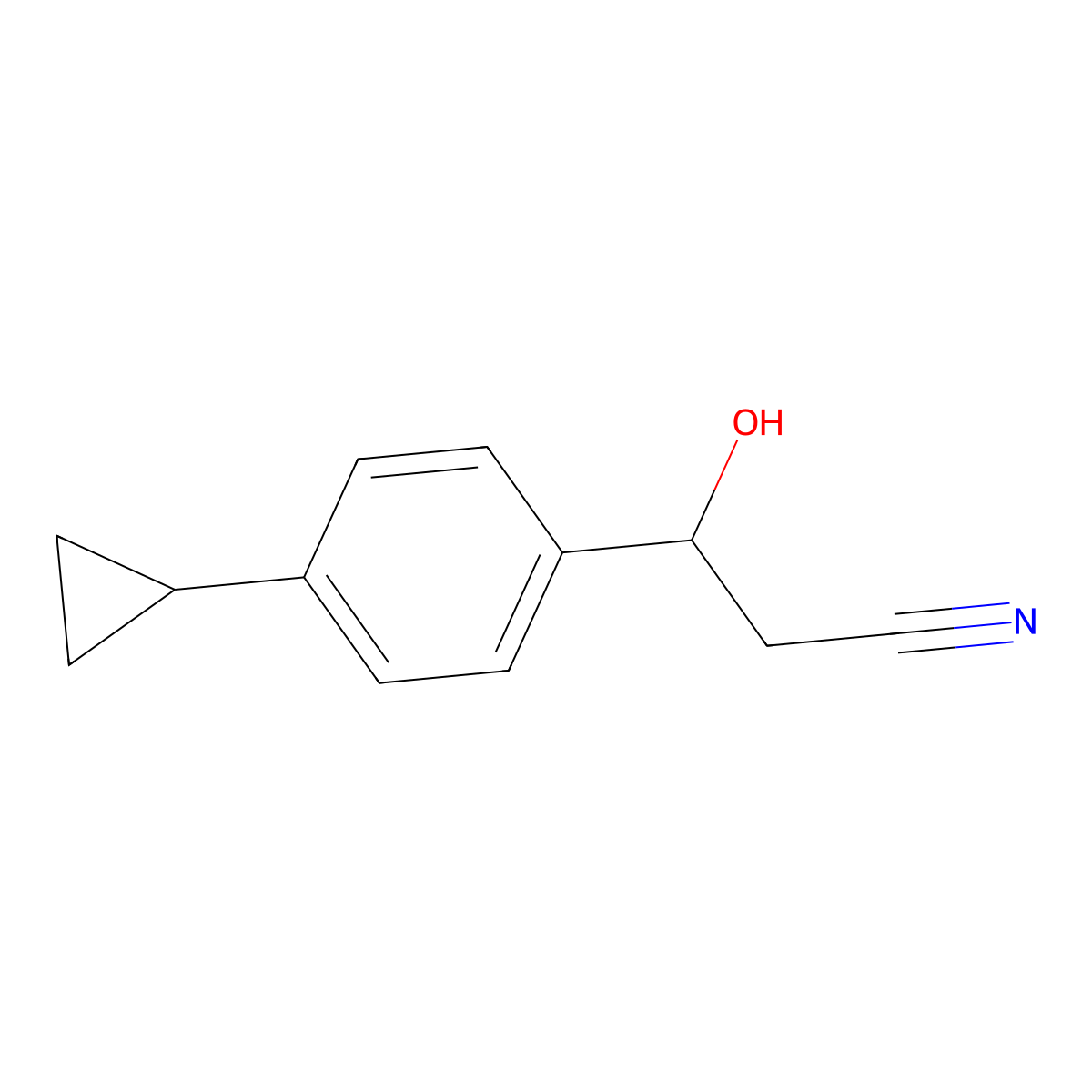 3-(4-Cyclopropylphenyl)-3-hydroxypropanenitrile molecular structure, CAS 1533828-17-9