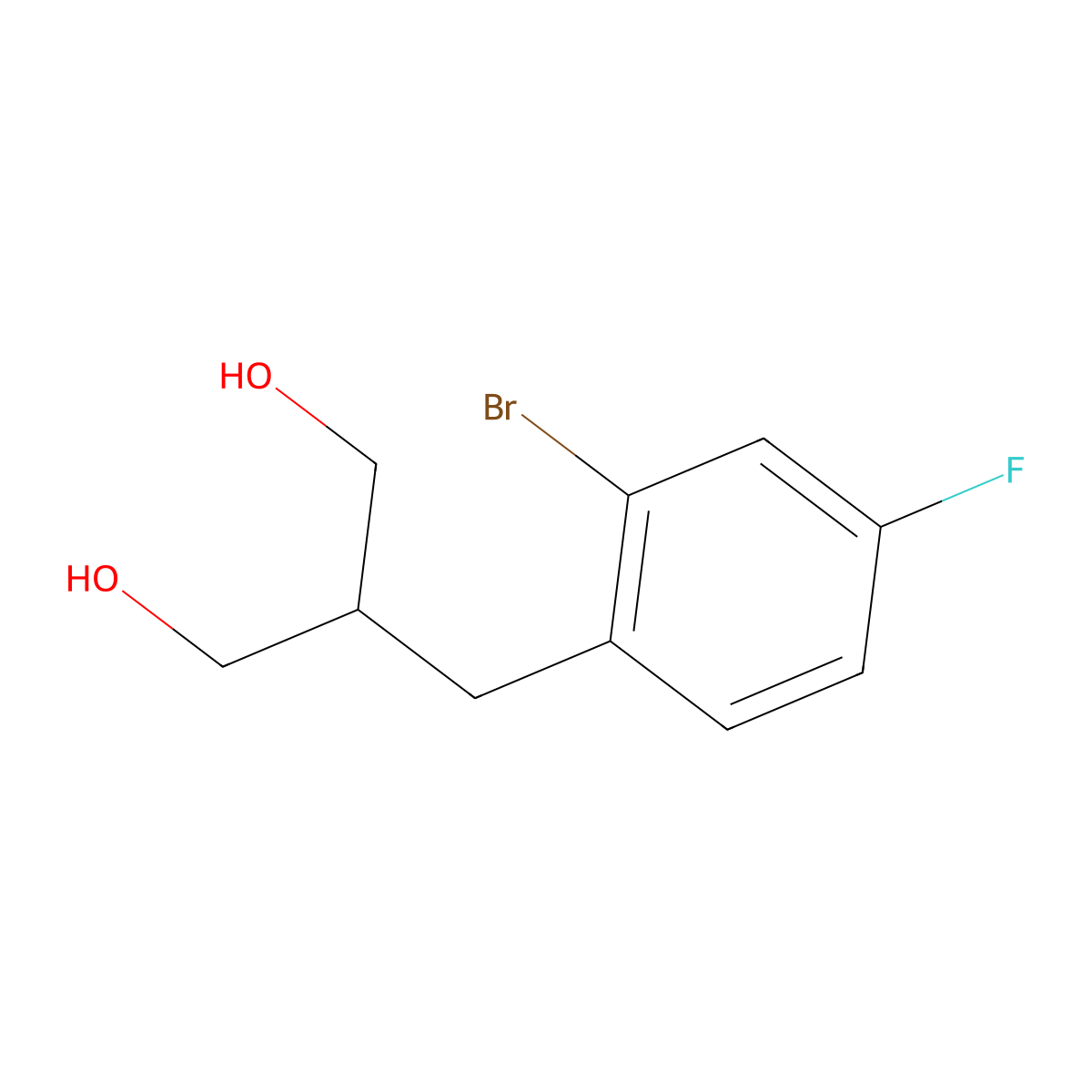 2-(2-Bromo-4-fluorobenzyl)propane-1,3-diol molecular structure, CAS 1533840-18-4