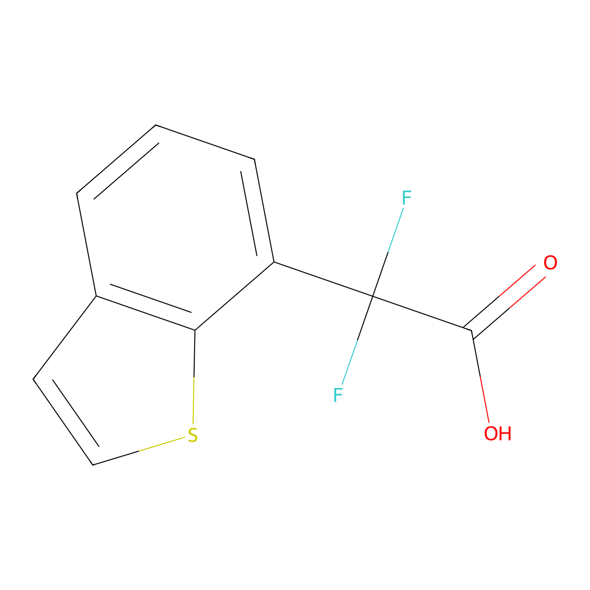 2-(1-Benzothiophen-7-yl)-2,2-difluoroacetic acid molecular structure, CAS 1533845-52-1