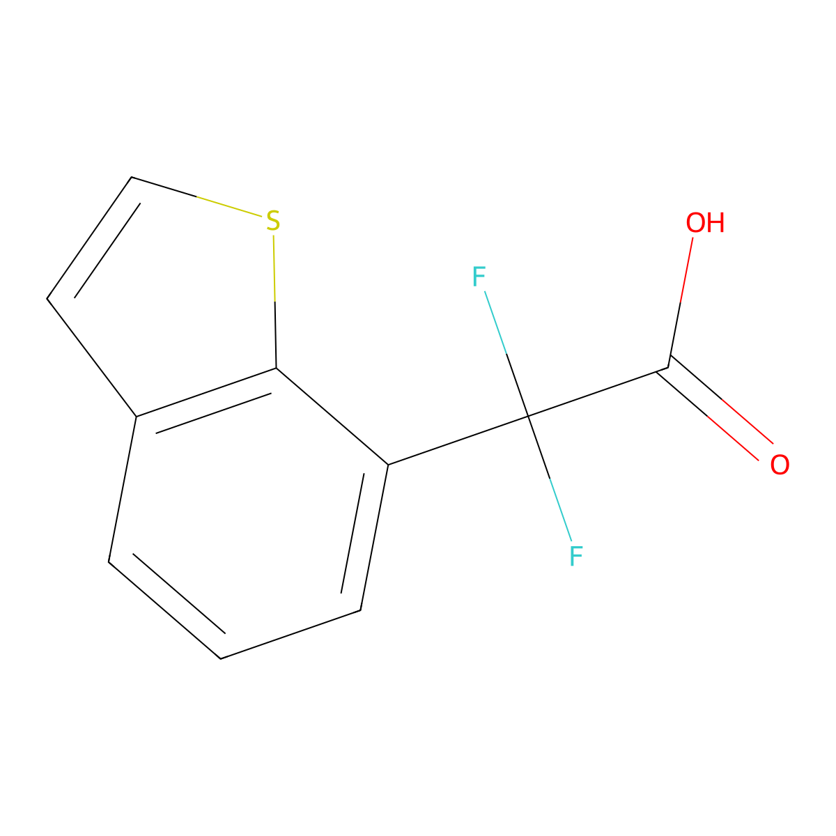 2-(1-Benzothiophen-7-yl)-2,2-difluoroacetic acid molecular structure, CAS 1533845-52-1