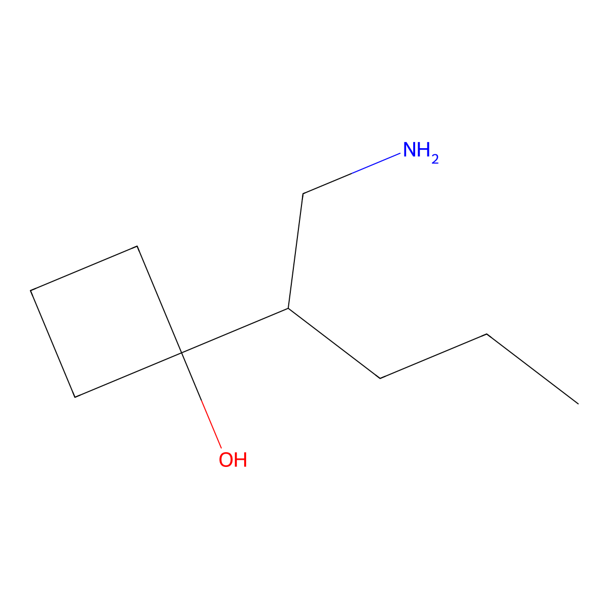 1-(1-Aminopentan-2-YL)cyclobutan-1-OL molecular structure, CAS 1533846-05-7