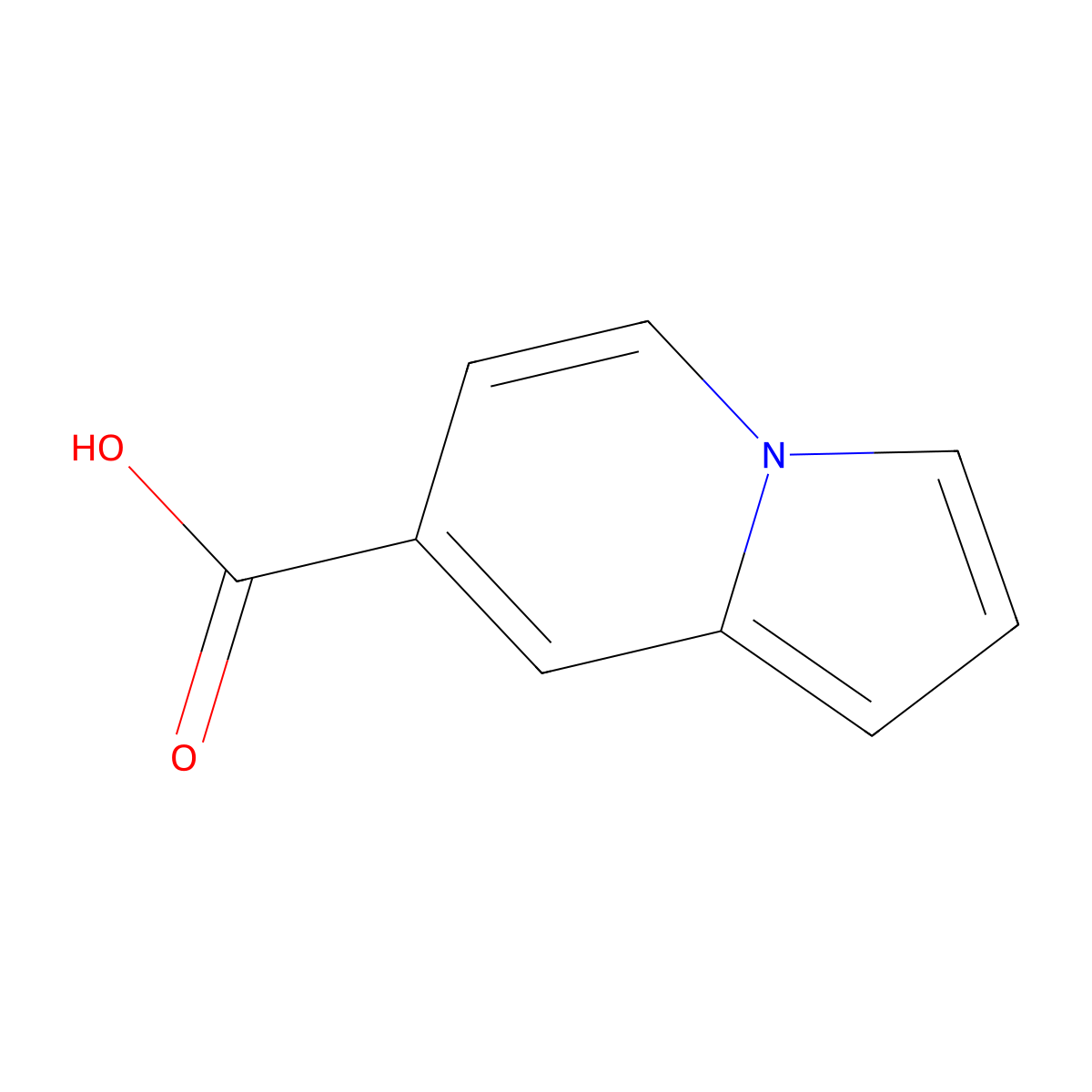 Indolizine-7-carboxylic acid molecular structure, CAS 1533853-53-0