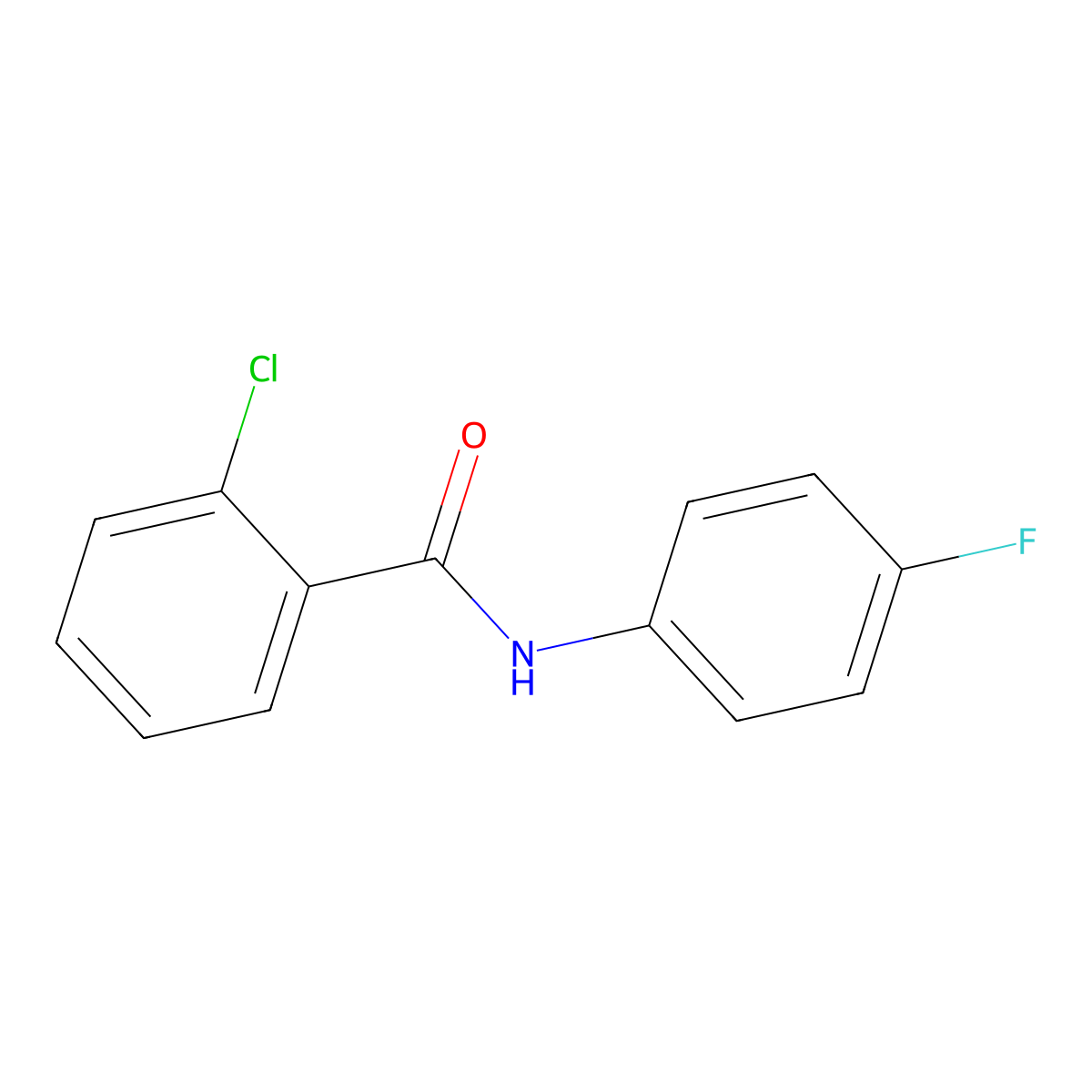 2-chloro-N-(4-fluorophenyl)benzamide molecular structure, CAS 153386-06-2