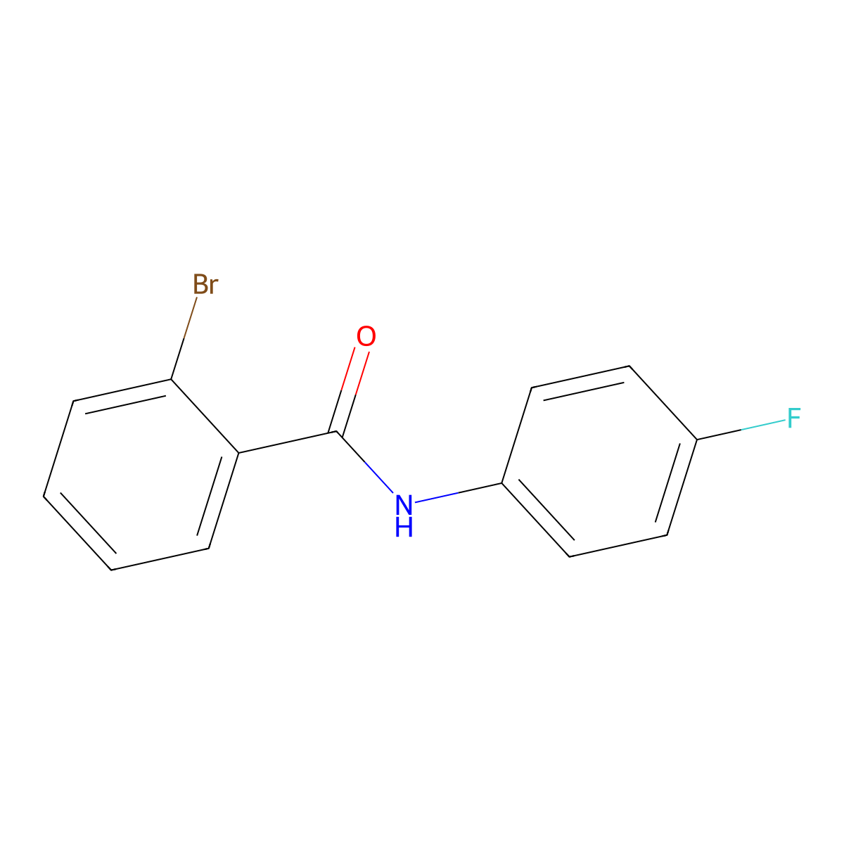 2-Bromo-N-(4-fluorophenyl)benzamide molecular structure, CAS 153386-07-3