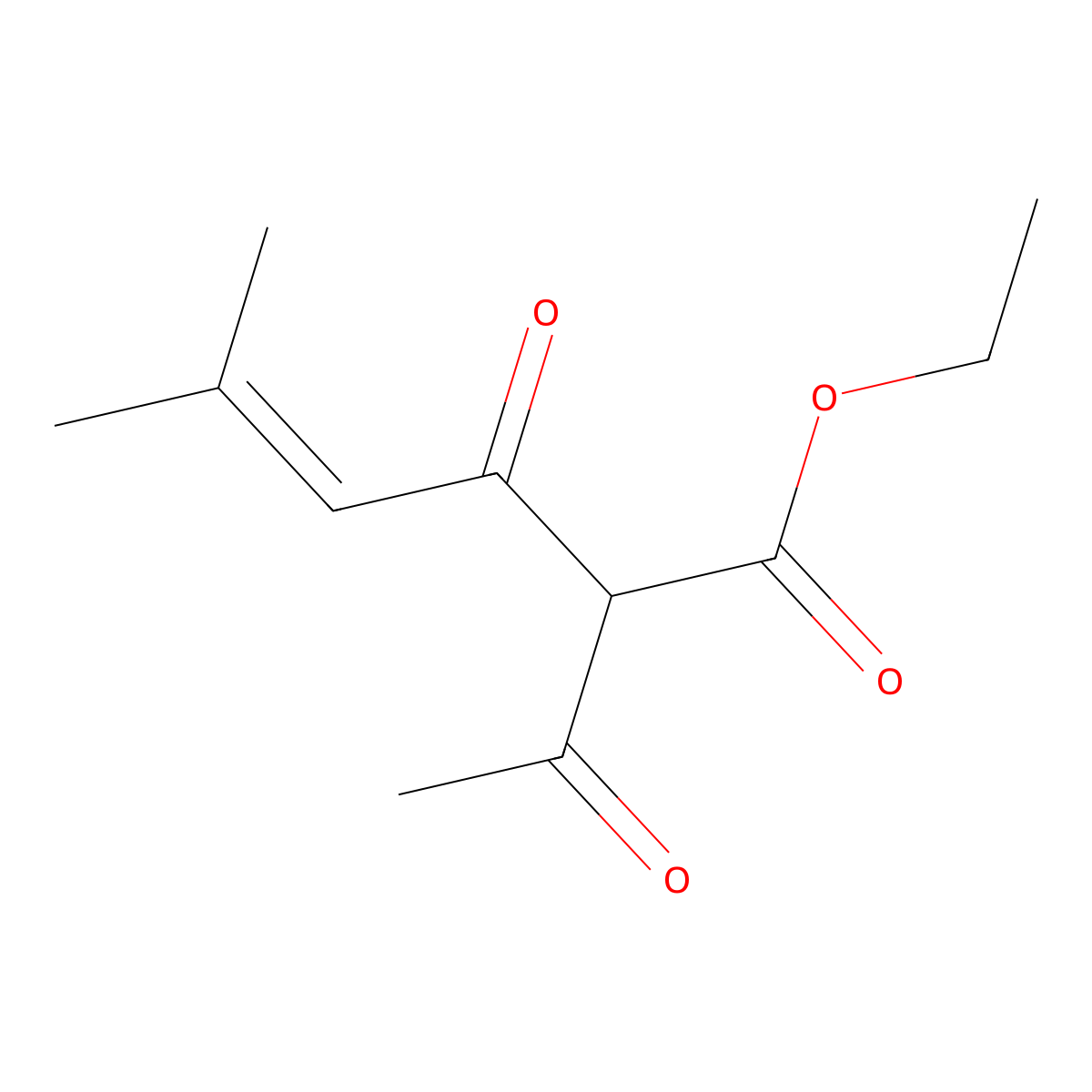 Ethyl 2-acetyl-5-methyl-3-oxohex-4-enoate molecular structure, CAS 153387-93-0