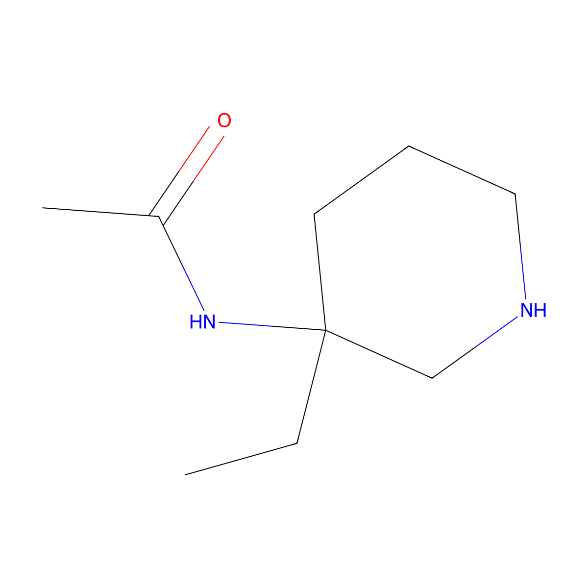 N-(3-Ethylpiperidin-3-yl)acetamide molecular structure, CAS 1533879-25-2