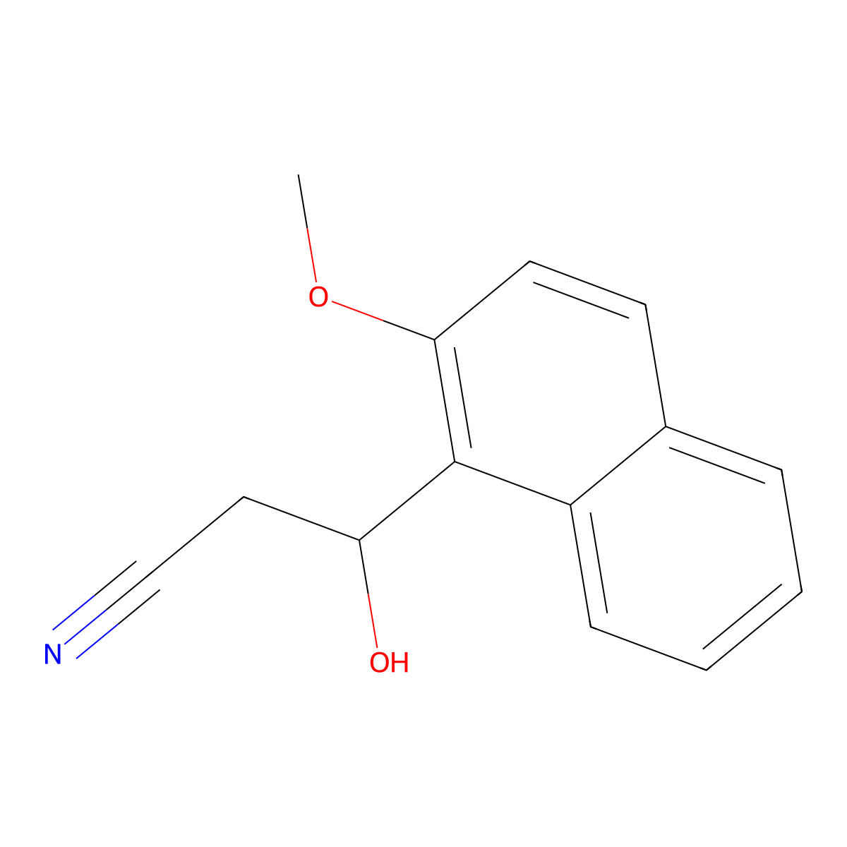 3-Hydroxy-3-(2-methoxynaphthalen-1-yl)propanenitrile molecular structure, CAS 1533885-13-0