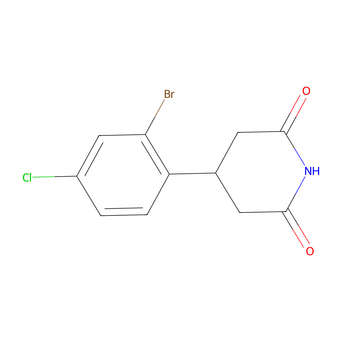 4-(2-Bromo-4-chlorophenyl)piperidine-2,6-dione molecular structure, CAS 1533909-63-5