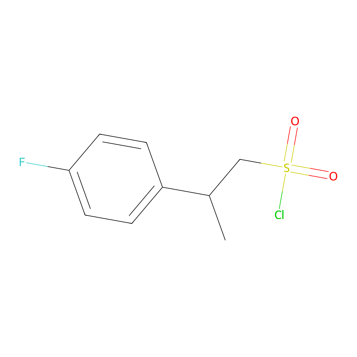 2-(4-Fluorophenyl)propane-1-sulfonyl chloride molecular structure, CAS 1533915-56-8
