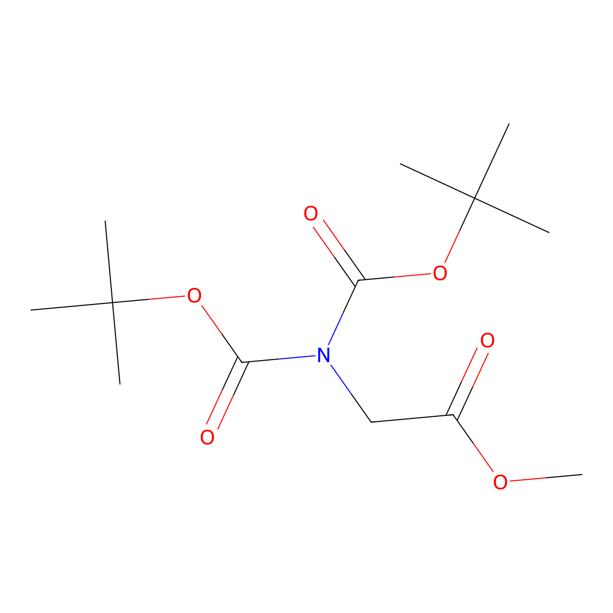 Methyl 2-(bis(tert-butoxycarbonyl)amino)acetate molecular structure, CAS 153393-01-2