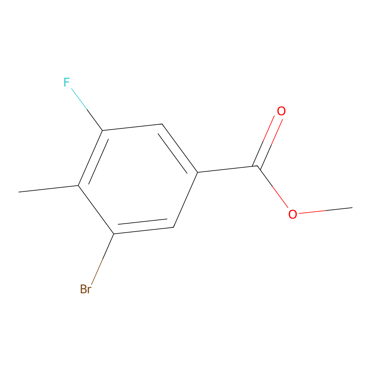 Methyl 3-bromo-5-fluoro-4-methylbenzoate molecular structure, CAS 1533932-57-8