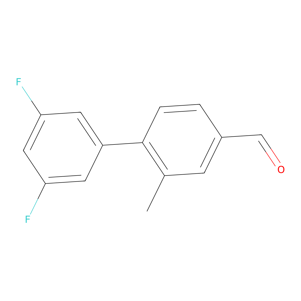 3',5'-Difluoro-2-methyl-[1,1'-biphenyl]-4-carbaldehyde molecular structure, CAS 1533942-33-4