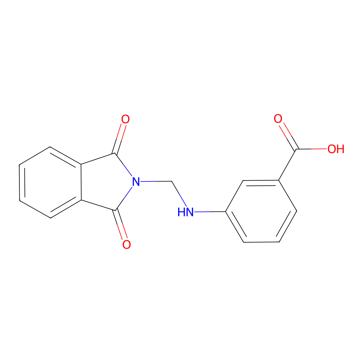 3-{[(1,3-dioxo-1,3-dihydro-2H-isoindol-2-yl)methyl]amino}benzoic acid molecular structure, CAS 153395-88-1