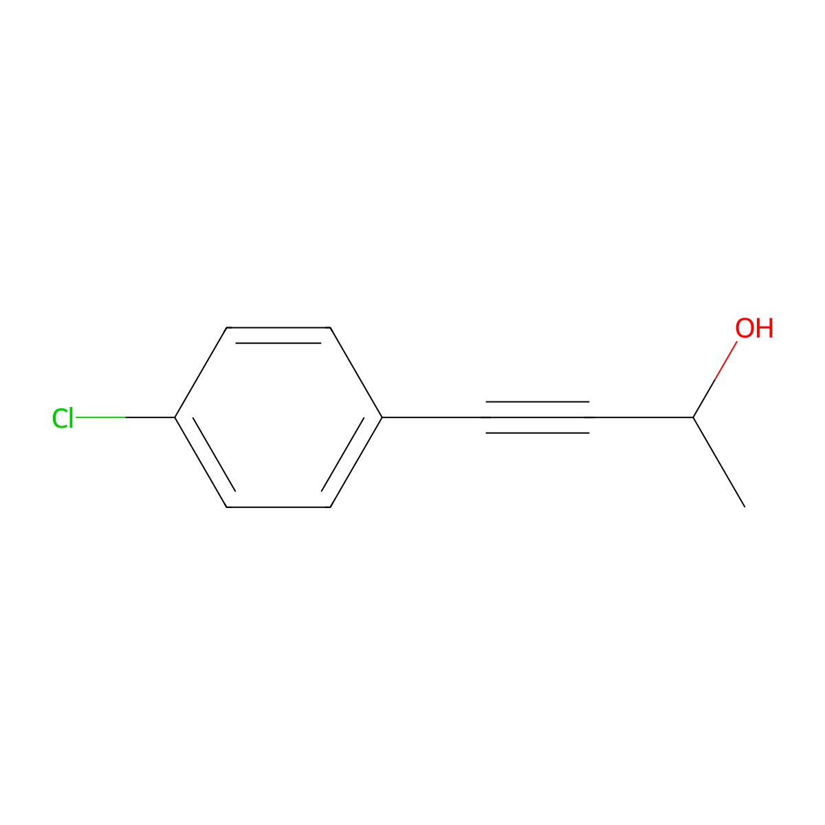 4-(4-Chloro-phenyl)-but-3-yn-2-ol molecular structure, CAS 153395-93-8