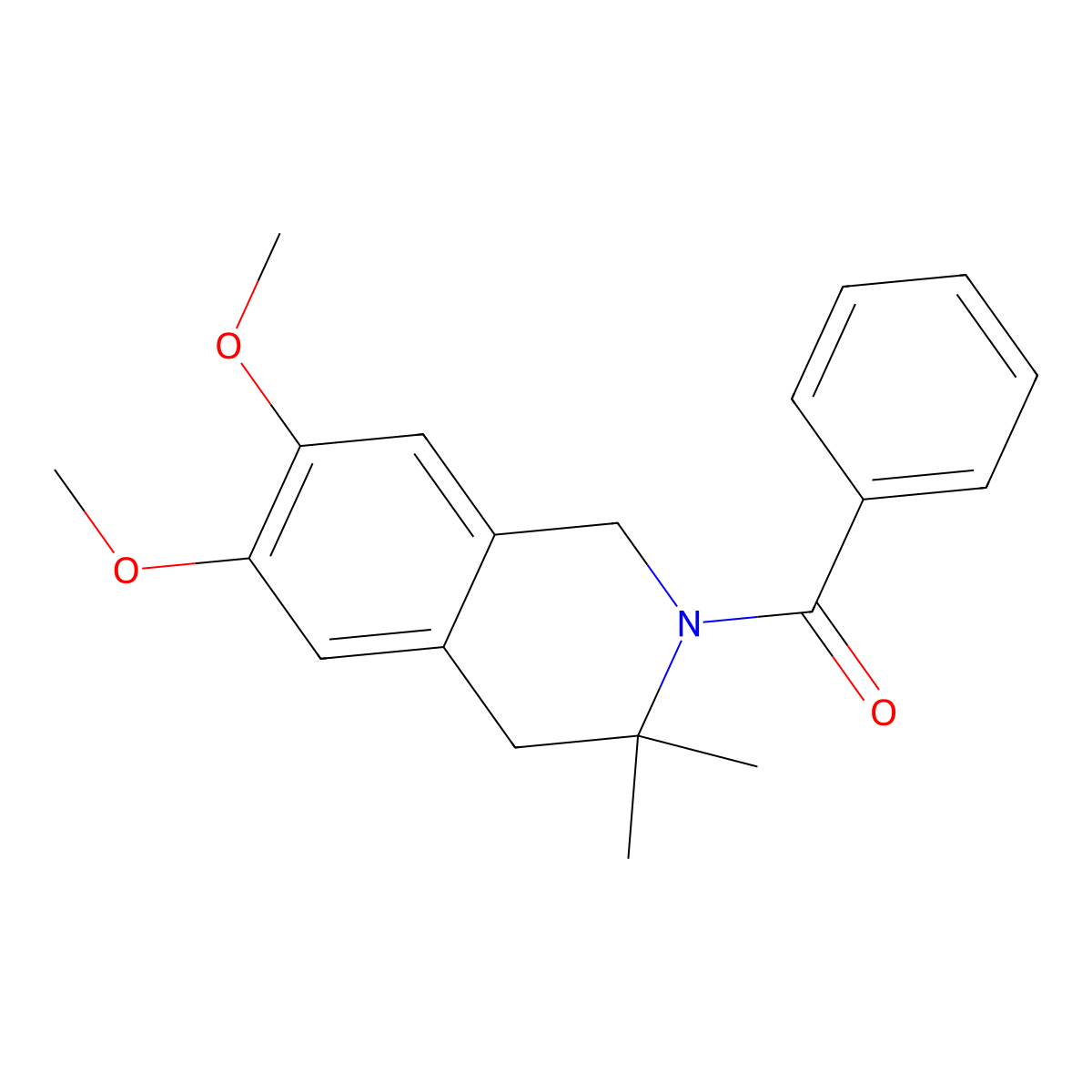 (6,7-Dimethoxy-3,3-dimethyl-3,4-dihydroisoquinolin-2(1H)-yl)(phenyl)methanone molecular structure, CAS 153396-88-4