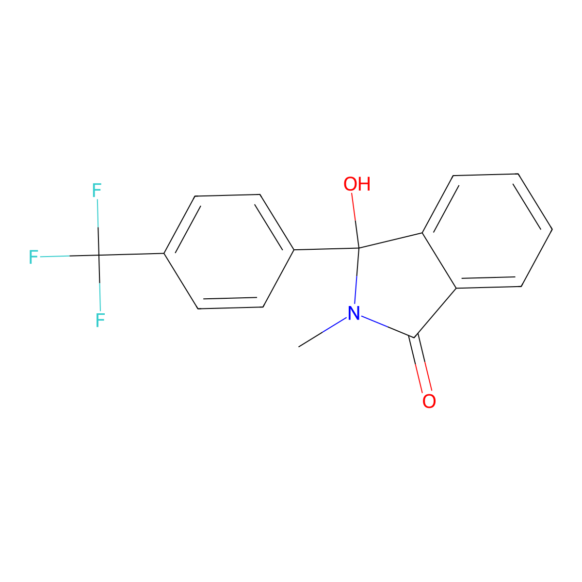 3-Hydroxy-2-methyl-3-(4-(trifluoromethyl)phenyl)isoindolin-1-one molecular structure, CAS 153397-53-6