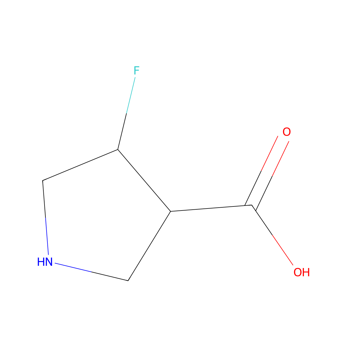 4-Fluoropyrrolidine-3-carboxylic acid molecular structure, CAS 1533983-96-8