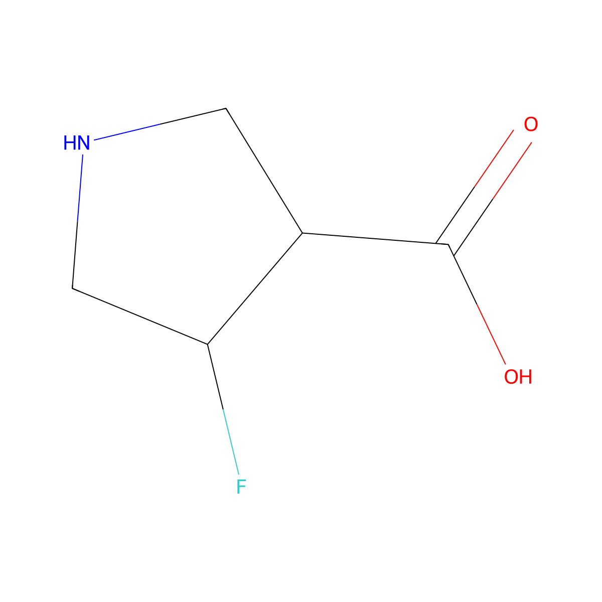 4-Fluoropyrrolidine-3-carboxylic acid molecular structure, CAS 1533983-96-8
