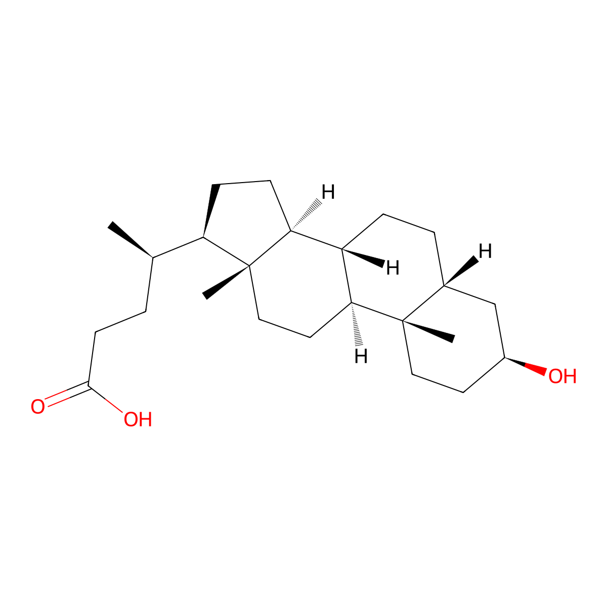 Isolithocholic Acid molecular structure, CAS 1534-35-6