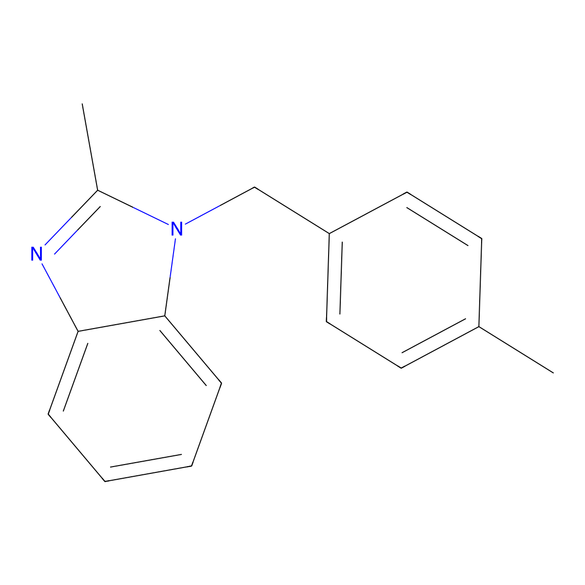 1H-Benzimidazole, 2-methyl-1-[(4-methylphenyl)methyl]- molecular structure, CAS 153402-03-0