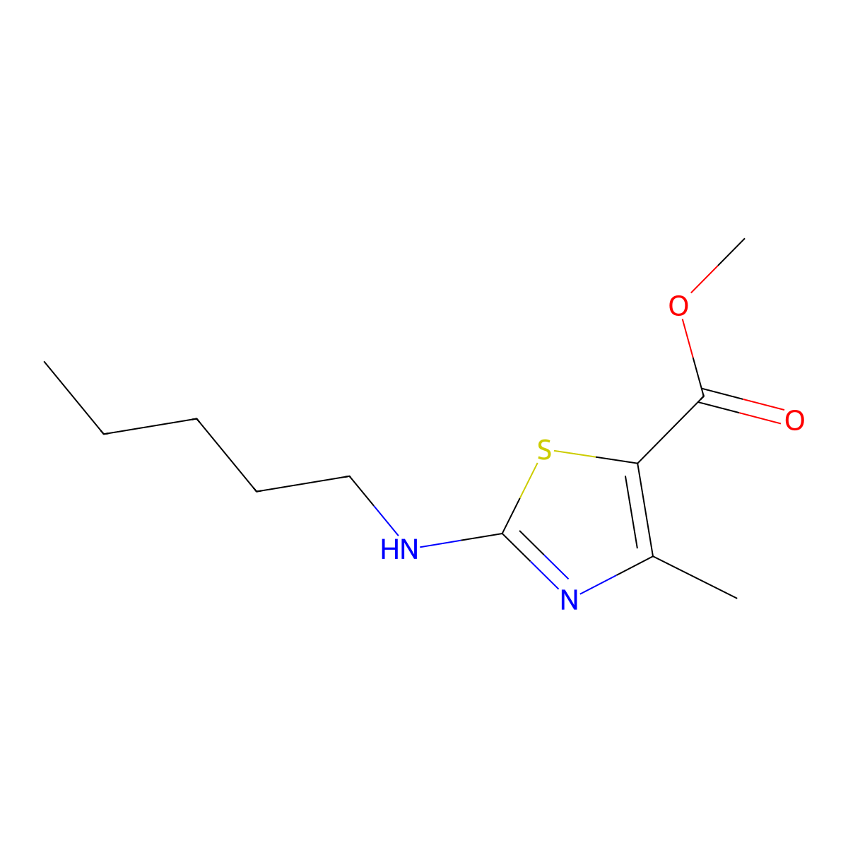 Methyl 4-methyl-2-(pentylamino)-1,3-thiazole-5-carboxylate molecular structure, CAS 1534020-97-7