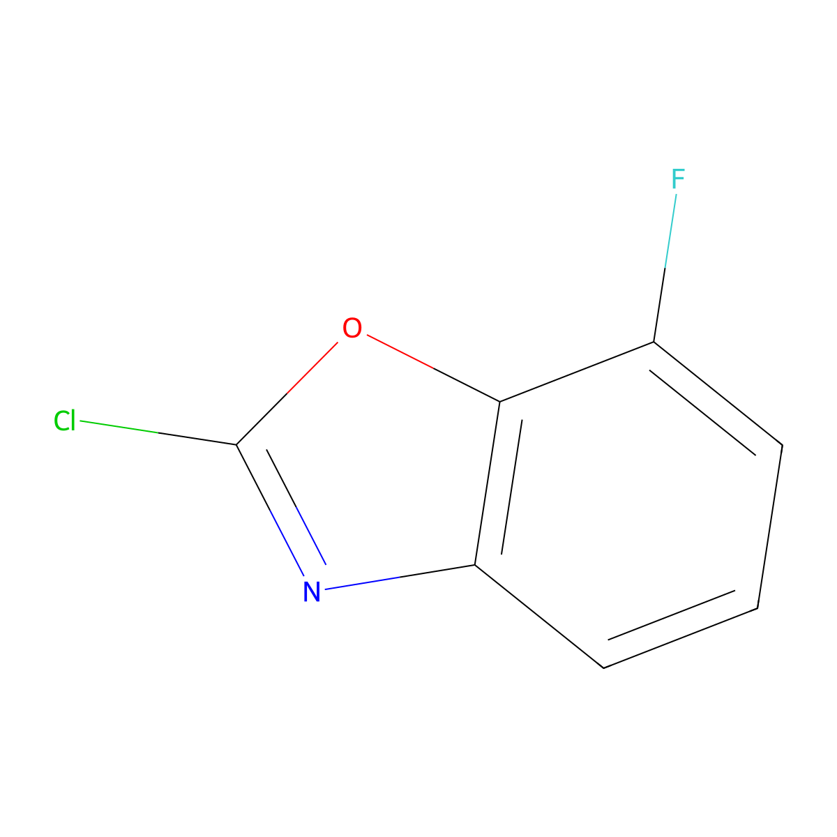 2-Chloro-7-fluoro-1,3-benzoxazole molecular structure, CAS 153403-52-2