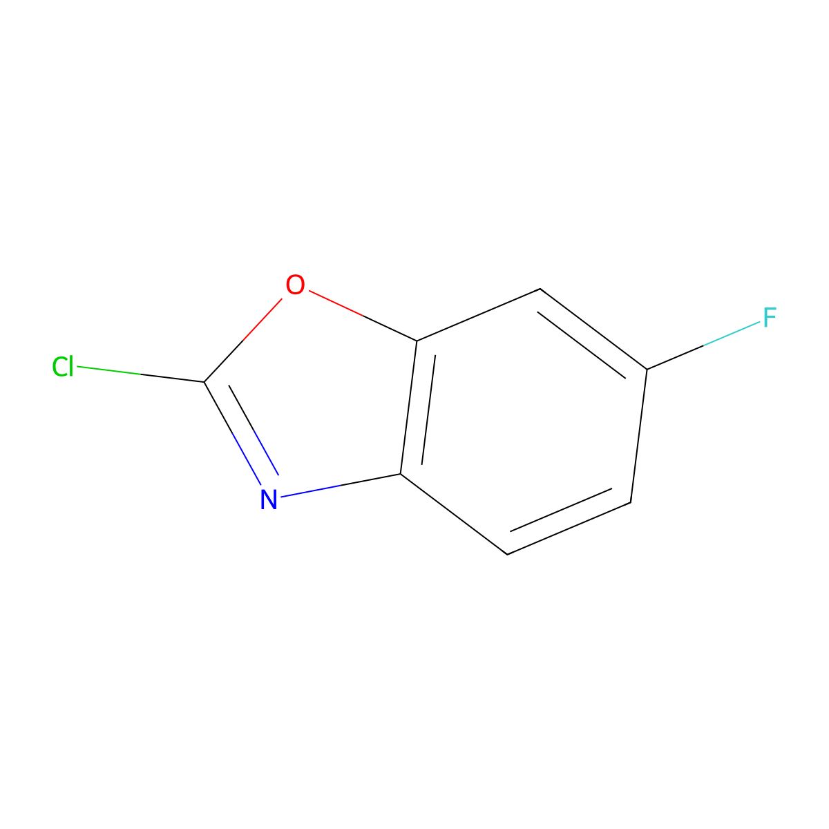 2-Chloro-6-fluoro-1,3-benzoxazole molecular structure, CAS 153403-53-3