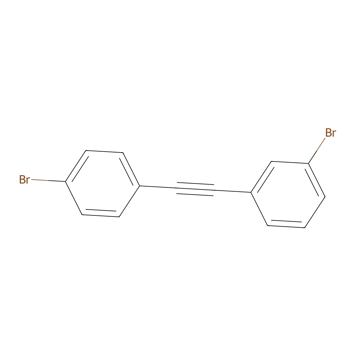 1-(3-Bromophenyl)-2-(4-bromophenyl)ethyne molecular structure, CAS 153404-57-0