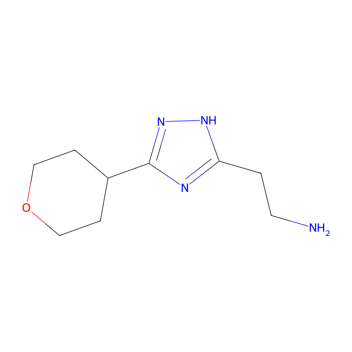 2-[5-(oxan-4-yl)-4H-1,2,4-triazol-3-yl]ethan-1-amine molecular structure, CAS 1534049-91-6