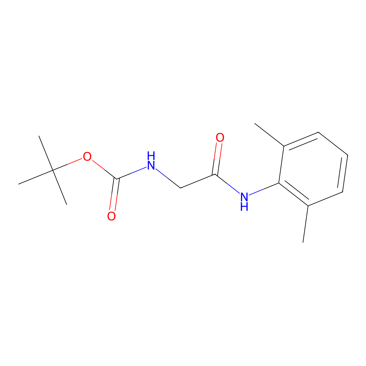 [2-[(2,6-Dimethylphenyl)amino]-2-oxoethyl]carbamic Acid 1,1-Dimethylethyl Ester molecular structure, CAS 153407-40-0