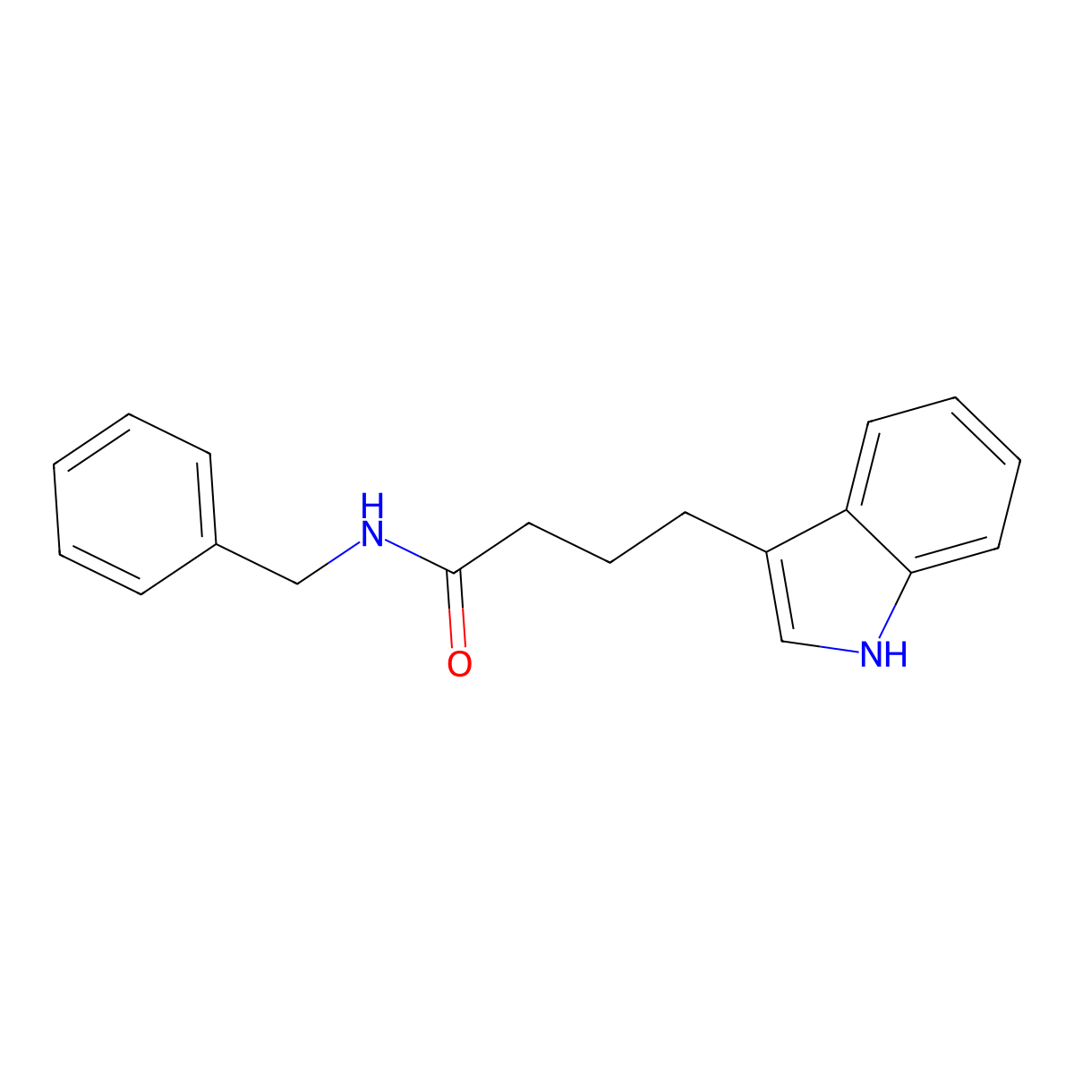 N-benzyl-4-(1H-indol-3-yl)butanamide molecular structure, CAS 153408-84-5
