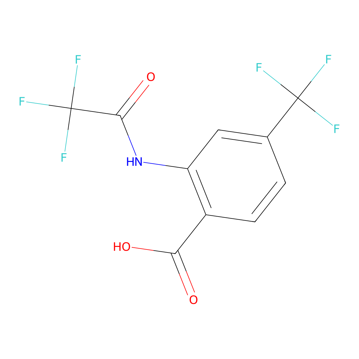 2-(Trifluoroacetamido)-4-(trifluoromethyl)benzoic acid molecular structure, CAS 1534089-37-6