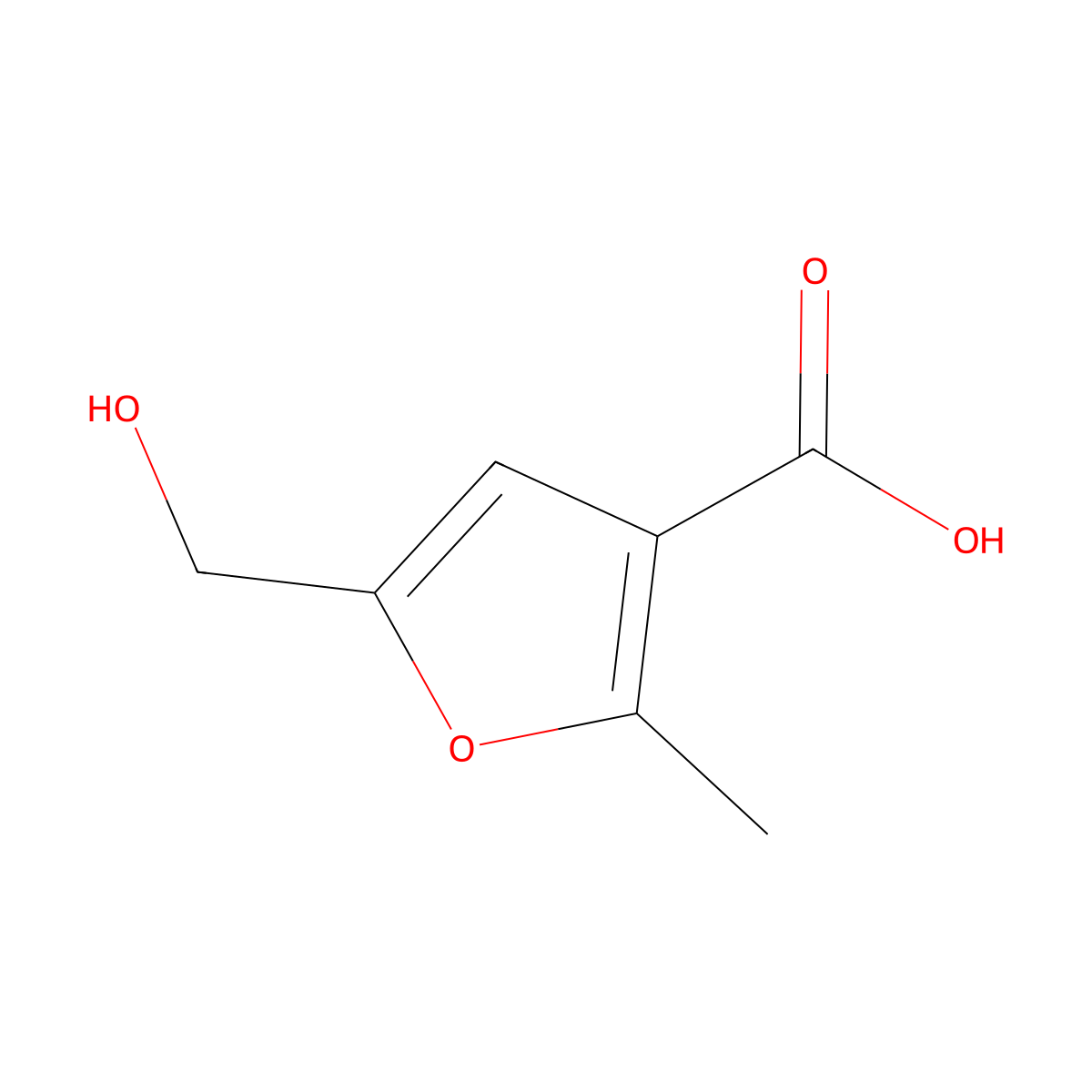 5-(Hydroxymethyl)-2-methylfuran-3-carboxylic acid molecular structure, CAS 15341-68-1