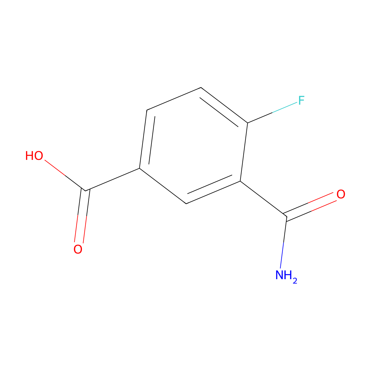 3-Carbamoyl-4-fluorobenzoic acid molecular structure, CAS 1534121-96-4