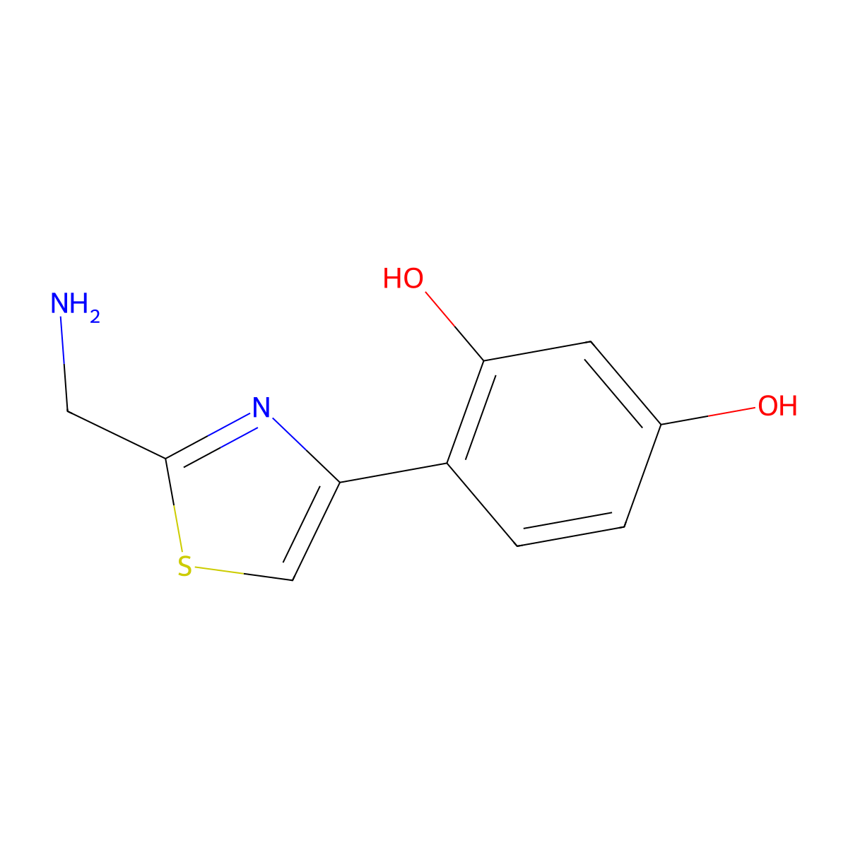 4-[2-(Aminomethyl)-1,3-thiazol-4-yl]benzene-1,3-diol molecular structure, CAS 1534132-49-4