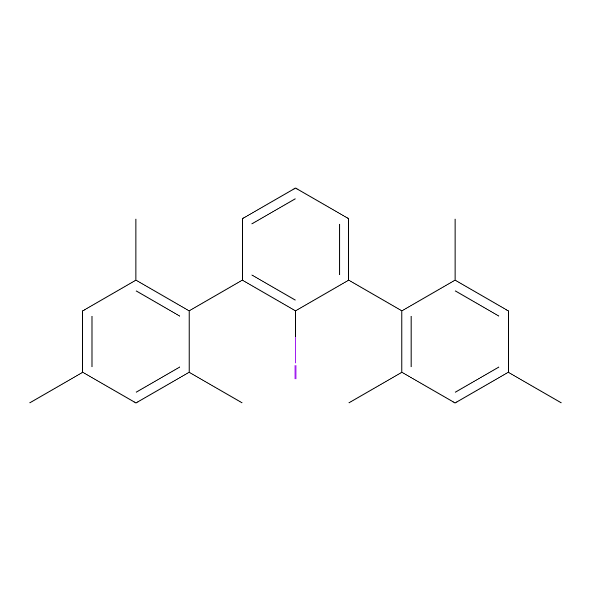2,6-Dimesitylphenyl iodide molecular structure, CAS 153414-10-9