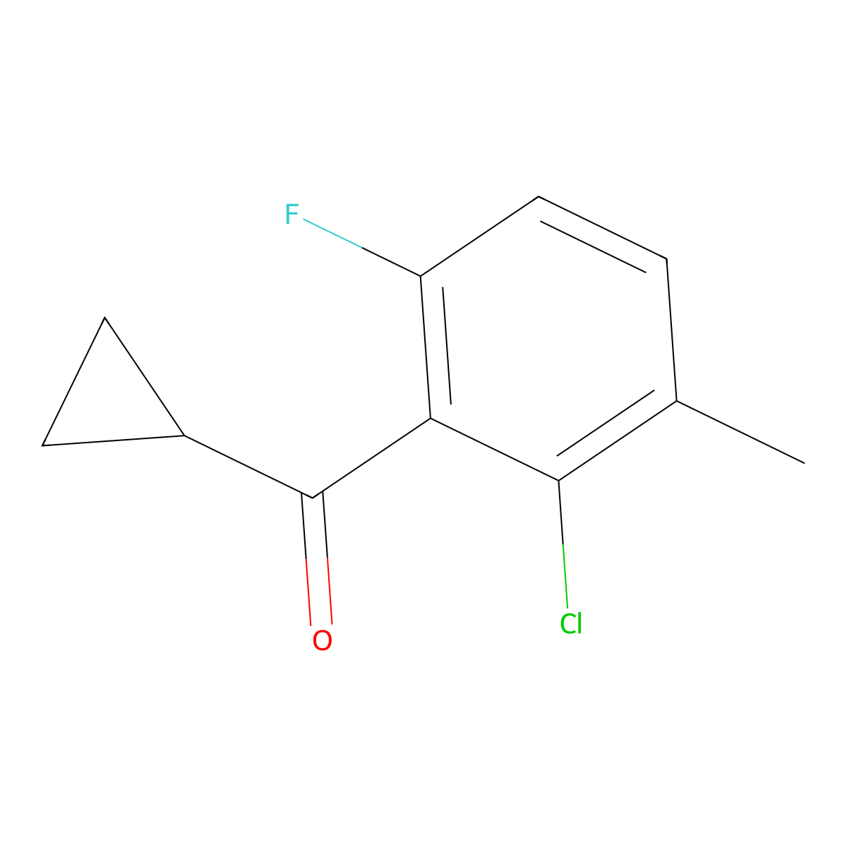 (2-Chloro-6-fluoro-3-methylphenyl)(cyclopropyl)methanone molecular structure, CAS 1534171-95-3