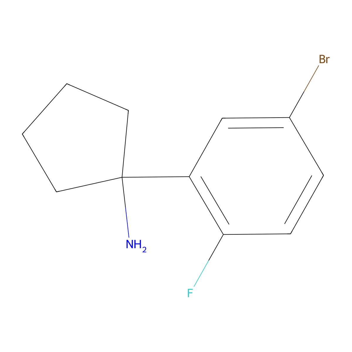 1-(5-Bromo-2-fluorophenyl)cyclopentanamine molecular structure, CAS 1534173-23-3