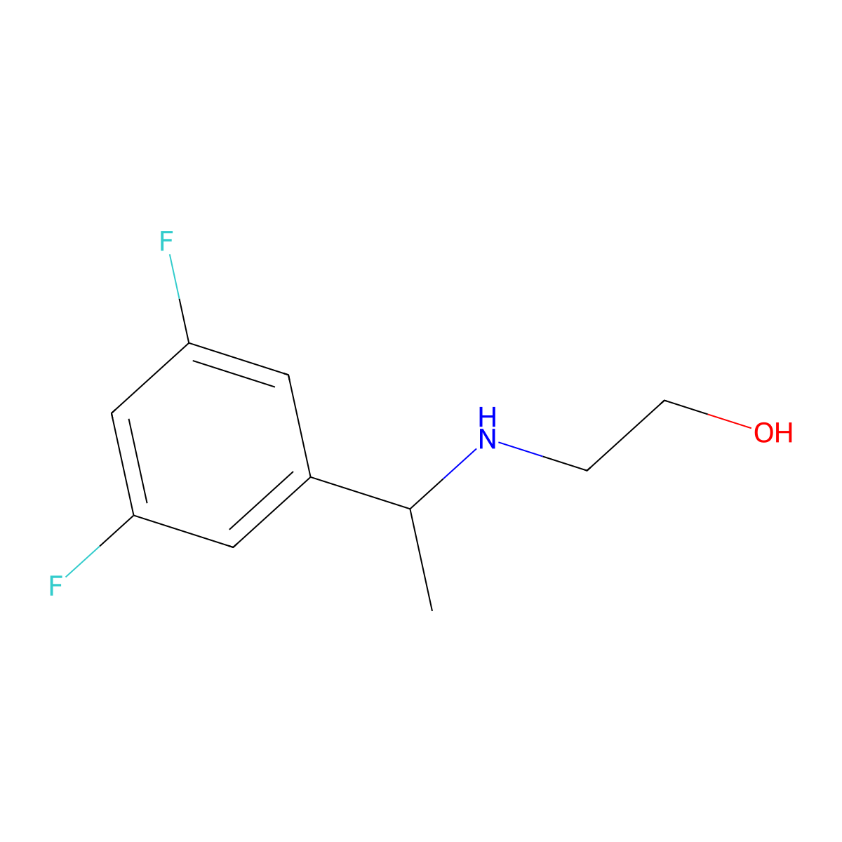 2-{[1-(3,5-Difluorophenyl)ethyl]amino}ethan-1-ol molecular structure, CAS 1534188-82-3