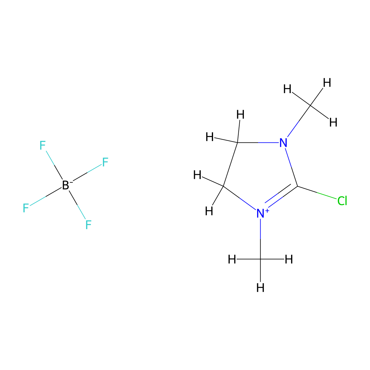 2-Chloro-1,3-dimethylimidazolidinium tetrafluoroborate molecular structure, CAS 153433-26-2