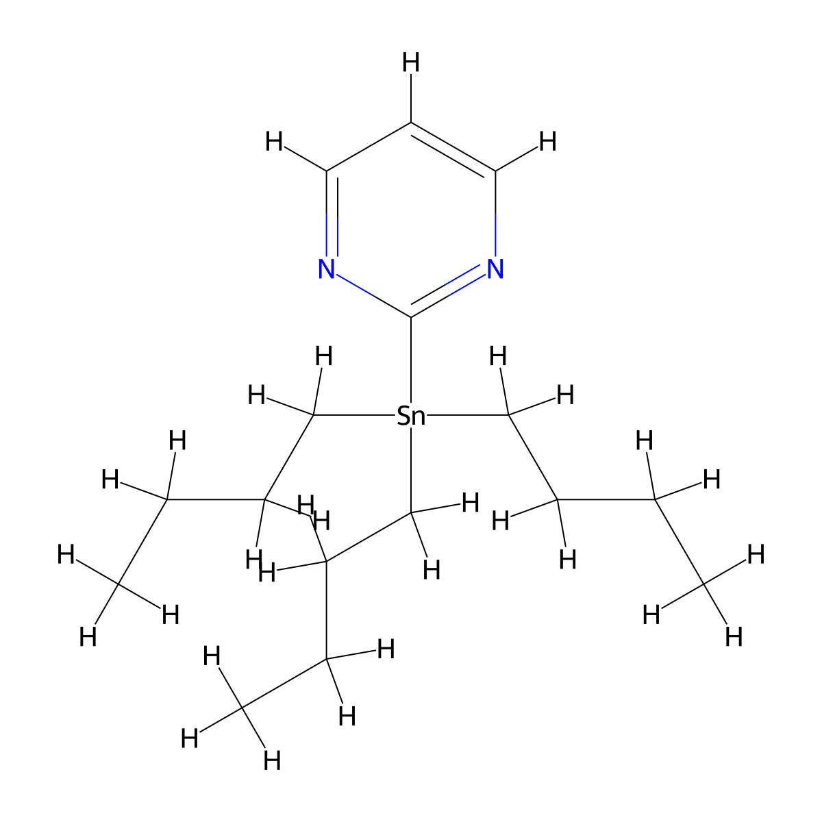 2-(Tributylstannyl)pyrimidine molecular structure, CAS 153435-63-3