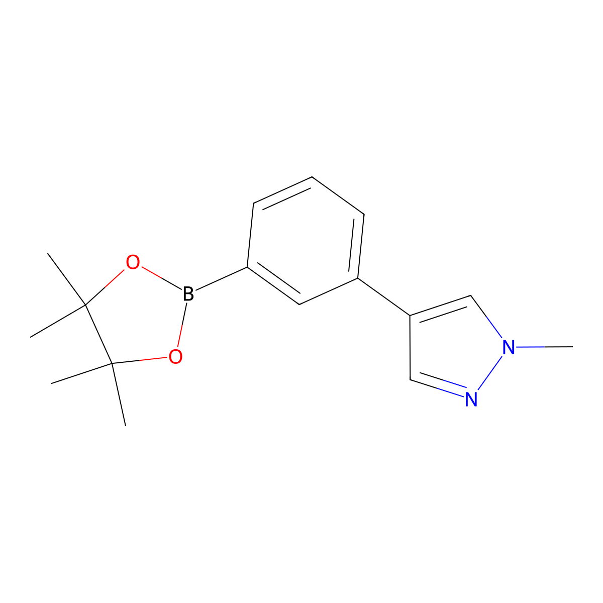 1-Methyl-4-(3-(4,4,5,5-tetramethyl-1,3,2-dioxaborolan-2-yl)phenyl)-1H-pyrazole molecular structure, CAS 1534350-44-1