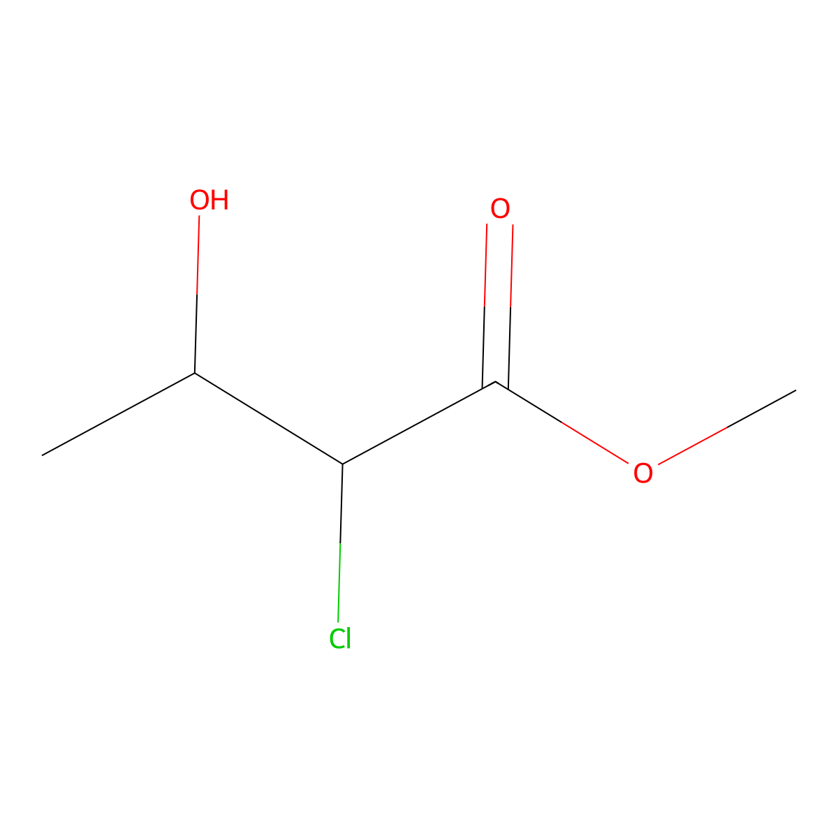 Methyl 2-chloro-3-hydroxybutanoate molecular structure, CAS 1534350-84-9