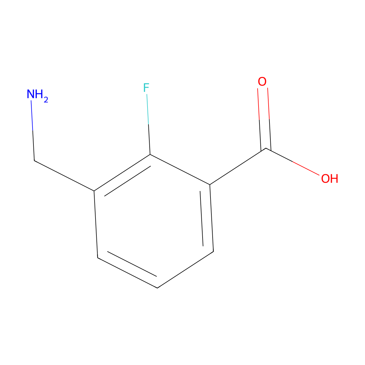 3-(Aminomethyl)-2-fluorobenzoic acid molecular structure, CAS 1534353-00-8
