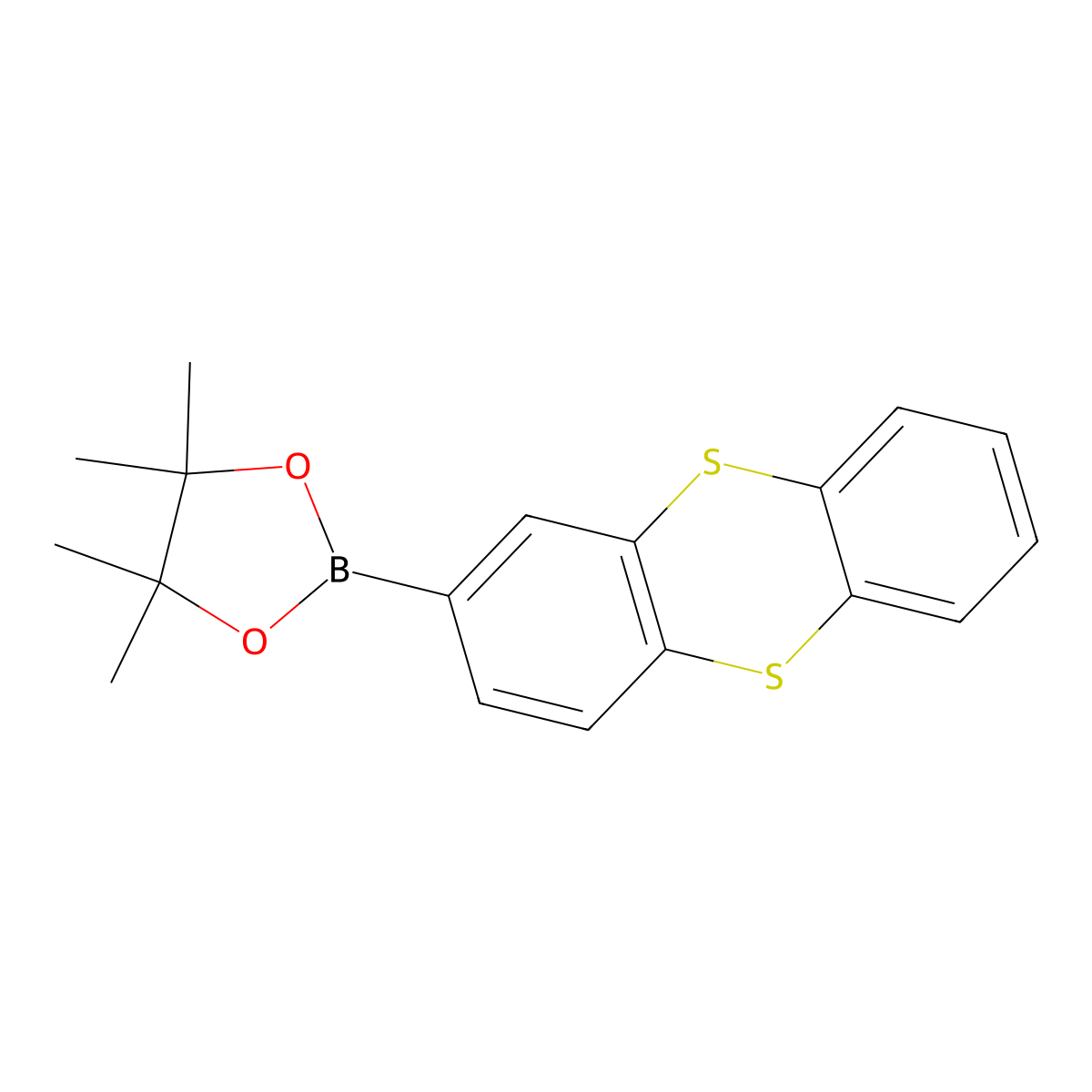 Thianthren-2-yl boronic acid pinacol ester molecular structure, CAS 1534355-47-9