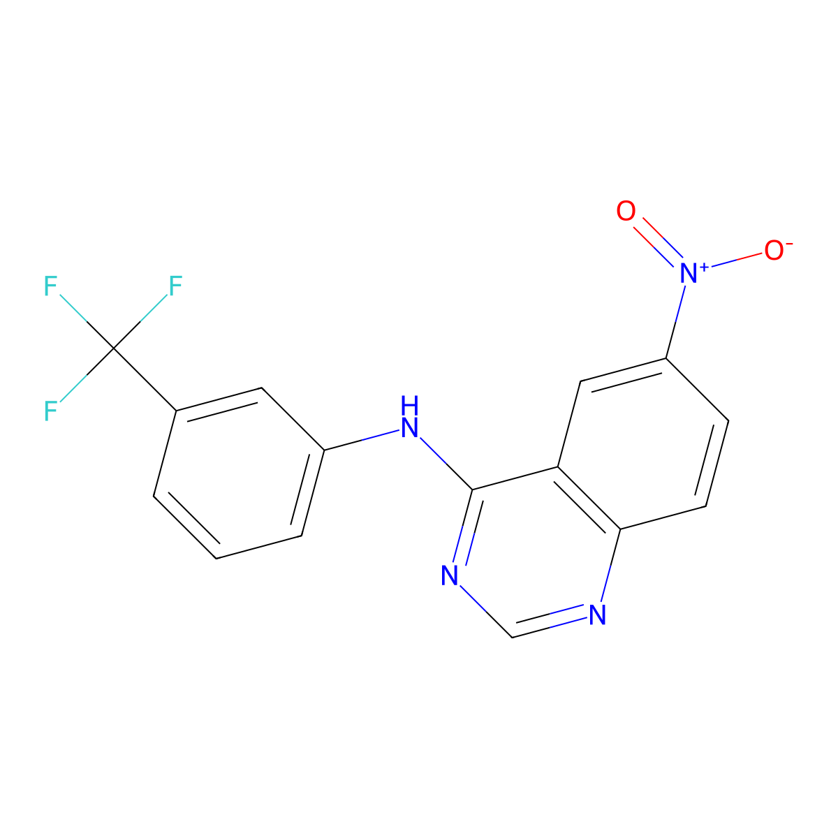 6-Nitro-N-(3-(trifluoromethyl)phenyl)quinazolin-4-amine molecular structure, CAS 153436-73-8