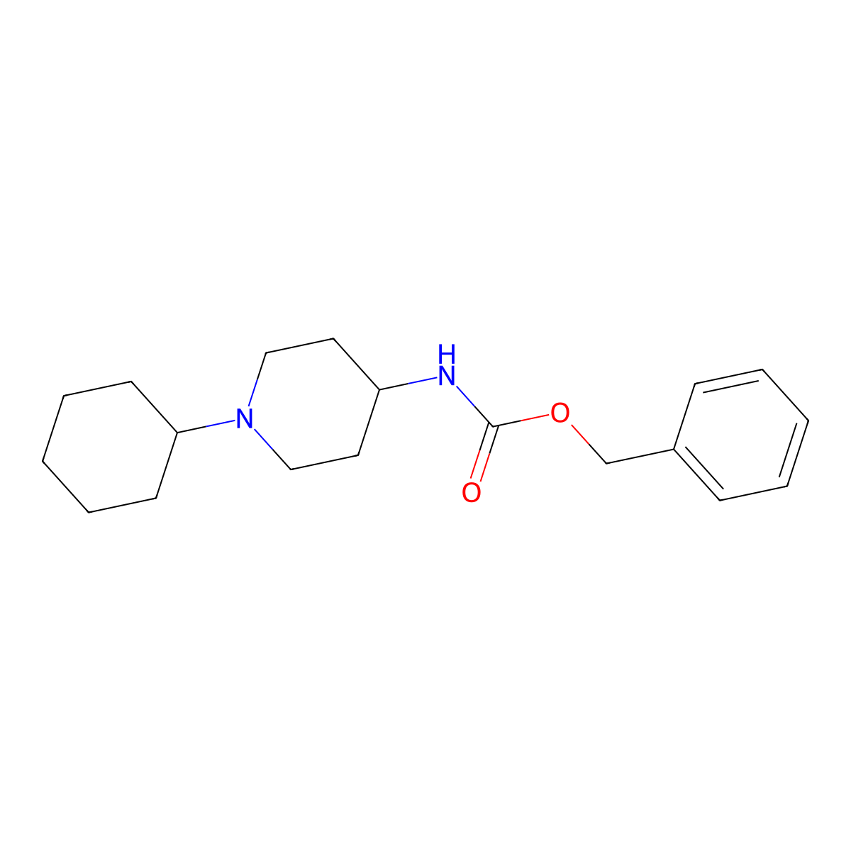 benzyl N-(1-cyclohexylpiperidin-4-yl)carbamate molecular structure, CAS 1534362-68-9