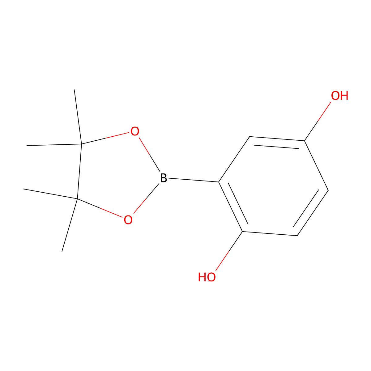 2-(4,4,5,5-Tetramethyl-1,3,2-dioxaborolan-2-YL)benzene-1,4-diol molecular structure, CAS 1534369-40-8